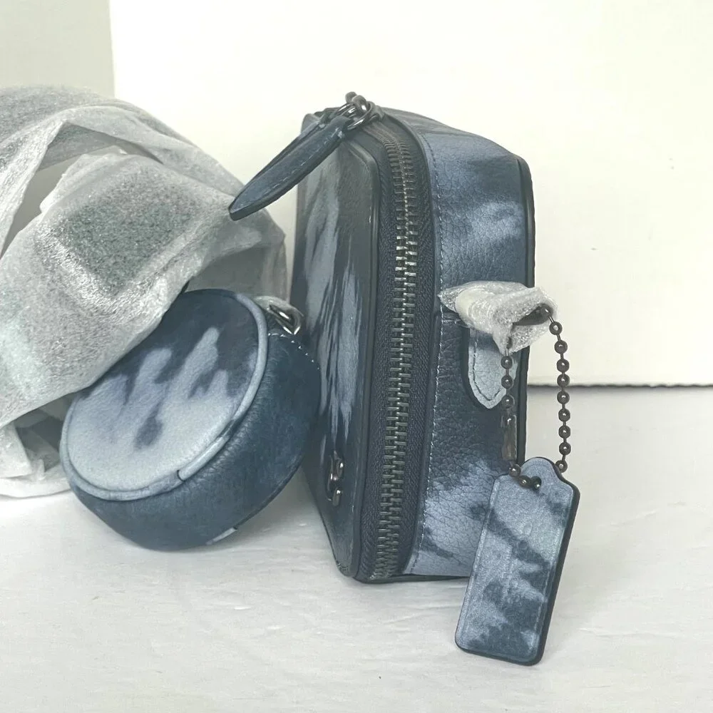 Coach Charter Tie Dye Slim Crossbody Blue Leather Sling Bag CU208 - Picture 9 of 12